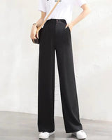 Brigid | Damen Weite Hose Hohe Taille in Schwarz