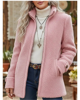 Brigitte | Damen Fleece Winterjacke mit Reißverschluss in Rosa