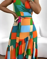 Britte | Damen Tunika-Kleid Resort-Print Luftig Sommer in Mehrfarbig