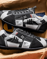 Yussuf - Lässige Sneaker Mit Strukturierten Seiteneinsätzen in Schwarz