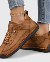 Barbara | Damen Lässige Schnür-Sneaker in Braun