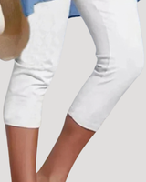 Brunhilde | Damen Capri Leggings 3/4 Länge in Weiß