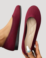 Brunhilde | Damen Gestrickte Slip-On Ballerinas in Rot
