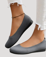 Brunhilde | Damen Gestrickte Slip-On Ballerinas in Grau