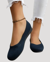 Brunhilde | Damen Gestrickte Slip-On Ballerinas in Blau