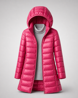 Damen ultraleichte Daunenjacke in Bordeauxrot