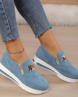 Ovelia - Slip-On-Plateau-Sneaker in Blau
