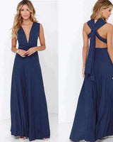 Vielseitiges Elastisches Wickelkleid - Denise in Navy Blau