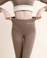 Evelyn's Fleece-gefütterte Schlankmachende Leggings in Braun