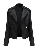 Drune | pu-lederjacke mit reibverschluss in Schwarz