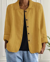 Athena | Rundhals Kurzarm Top in Gelb