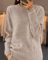 Ghizala – Pullover Mit Rundhalsausschnitt Und Blumenmuster in Khaki