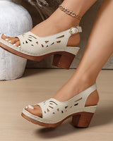 Valia - Bequeme High Heels in Weiß