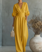 Ainslee - weicher, weit geschnittener Jumpsuit in Gelb