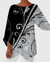Dorothea | Damen Langarmtop mit Schmetterlingsmuster in Stil 6