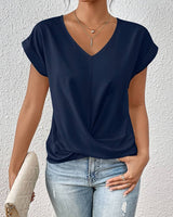 Leslie - Lässiges Kurzarm T-Shirt für Damen in Blau