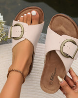 Beryl | Beige Komfort Sandalen in Khaki