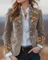 Anisaa – Elegante Jacke Mit Stehkragen in Grau