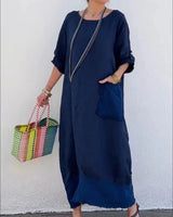 Leonore - Luftiges Oversized Kleid in Marineblau
