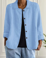Athena | Rundhals Kurzarm Top in Hellblau