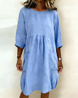Maleesha - Stilvolles Kleid Mit Weiten Ärmeln in Blau