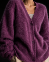Remona – Bequeme Kaschmir-Strickjacke in Violett