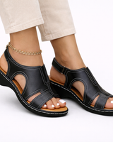 Calliope | Damen Komfort Sandalen mit verstellbaren Riemen in Schwarz