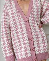 Oversize-Strickcardigan mit Muster – Elena in Rosa