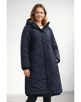 Carina | Damen Lange Elegante Winterjacke in Schwarz