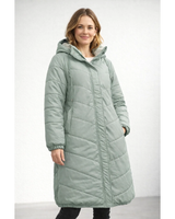 Carina | Damen Lange Elegante Winterjacke in Grün