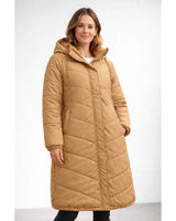 Carina | Damen Lange Elegante Winterjacke in Gelb