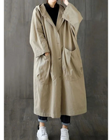 Carola | Damen Wasserdichte Regenjacke mit Kapuze und Großen Taschen in Beige