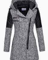 Caroline | Damen Winterjacke im A Linien Stil mit Reißverschluss in Grau