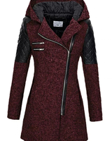 Caroline | Damen Winterjacke im A Linien Stil mit Reißverschluss in Burgunderrot