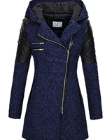 Caroline | Damen Winterjacke im A Linien Stil mit Reißverschluss in Marineblau