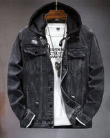 Herren-Jeansjacke mit Kapuze im Washed-Look – Bennett in Schwarz