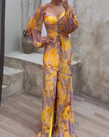 Deborah | V-Ausschnitt Hochzeitsgastkleid in Mehrfarbig