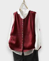 Tonjia – Ärmellose Strickweste in Rot