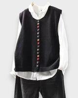 Tonjia – Ärmellose Strickweste in Schwarz