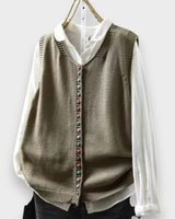 Tonjia – Ärmellose Strickweste in Grau
