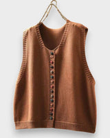 Tonjia – Ärmellose Strickweste in Orange