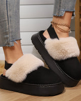 Damen Plateau Clogs mit Kunstfellfutter - Amaris in Schwarz