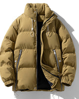 John - Herren Winterjacke aus Baumwolle mit Stehkragen – Warm und gefüttert, in Übergröße in Braun