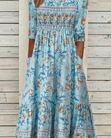 Aphra | Florale Eleganz Kleid in Blau