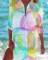 Cerena | Damen Strandbluse Hemdkragen Maritimer Print in Farbe 10