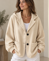 Nalina – Übergröße-Kapuzen Jacke Aus Cord in Beige