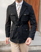 Elegante Cordjacke mit Taschen – Julien in Schwarz
