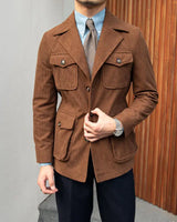 Elegante Cordjacke mit Taschen – Julien in Braun