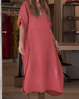 Chiara | Damen Midikleid Modern Feminin Elegant Sommer in Rot