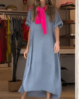 Chiara | Damen Midikleid Modern Feminin Elegant Sommer in Blau